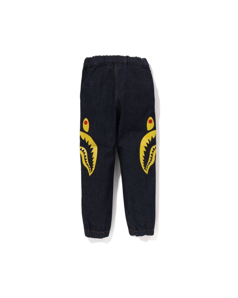 Pantalons Bape Side Shark Jogger Denim Bleu Enfant | HVL-61178875